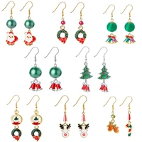 glhgjp new arrival christmas earrings crystal snowman jewelry christmas tree stud earrings luxury creative party accessories