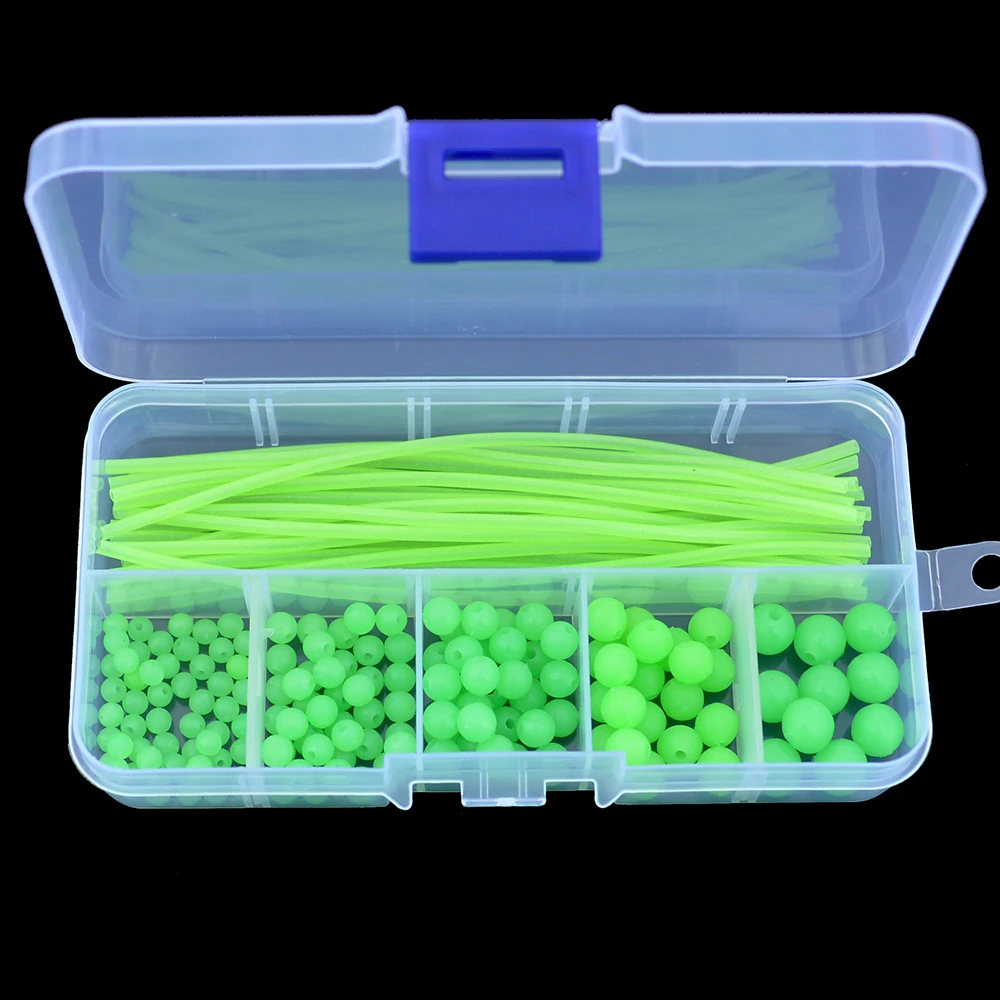 

Luminous Fishing Beads Tube 170pcs/set Soft Rubber Floating Glow Fishing Beads Fishing Rig Tube Sleeve Accessories