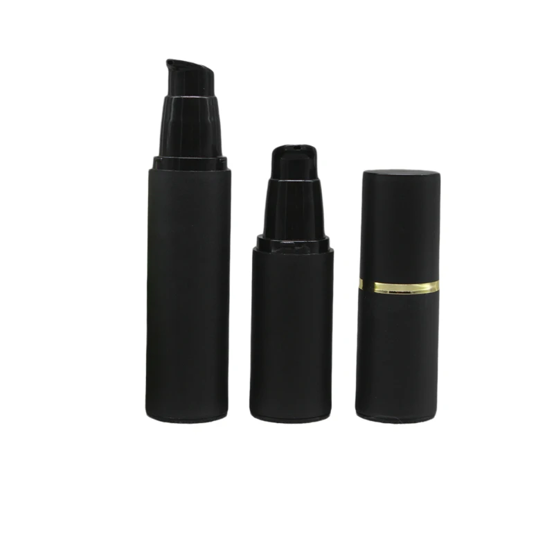 Пустая полностью черная матовая Вакуумная бутылка с насосом для лосьона 20 мл 30 40
