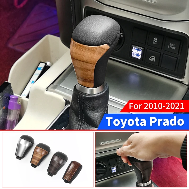 

Toyota Land Cruiser Prado 150 Accessories Modified Gear Controller Wood Grain Blue Replacement Gear Lever Top Speed Box Handle