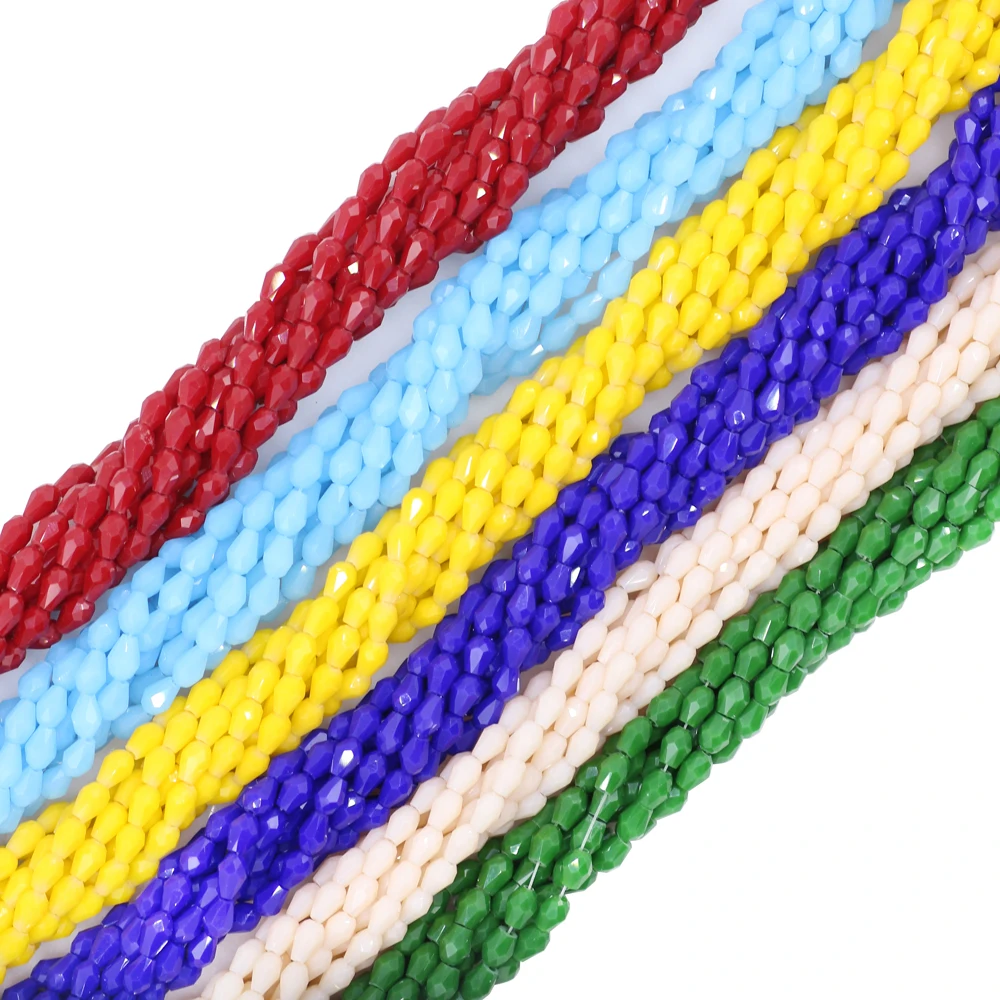 95 шт./лот 3x5 мм Австрийские бусины в форме капли хрустальные красные для