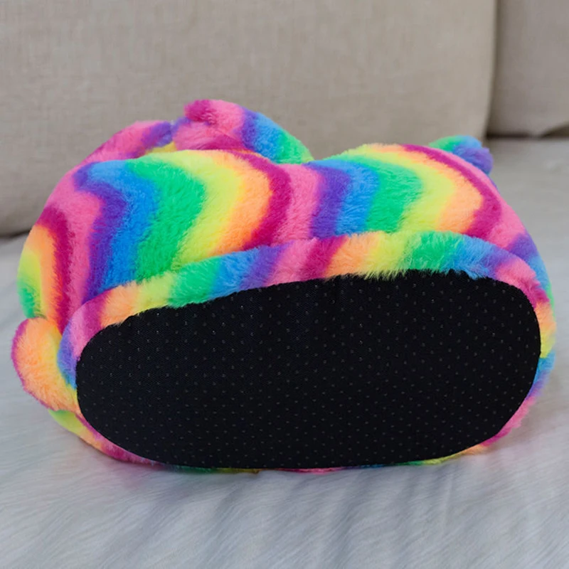 multi colors cute bear fur slippers women girls warm animal slipper female indoor house shoes casual soft woman fur flipflops free global shipping