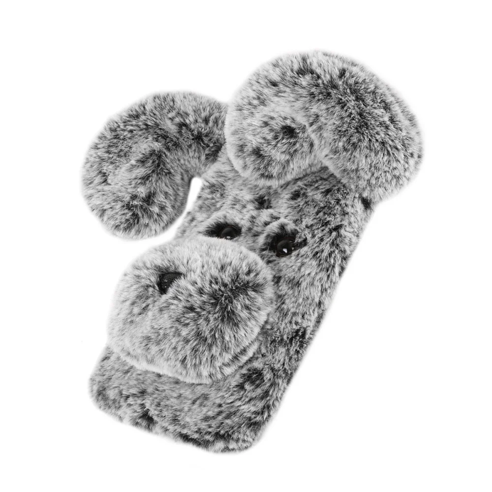 Мягкий плюшевый чехол для телефона с изображением собаки милый Модный зимний