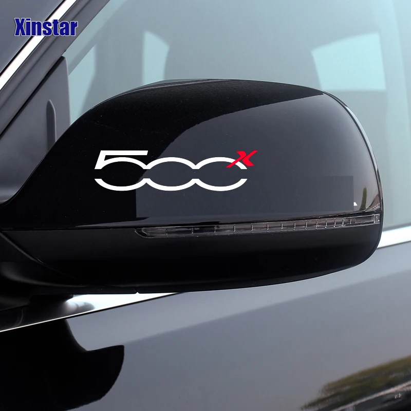 500x white 2 шт./лот Автомобильная наклейка на зеркало заднего вида для fiat 500 500x - Название цвета: 500x white