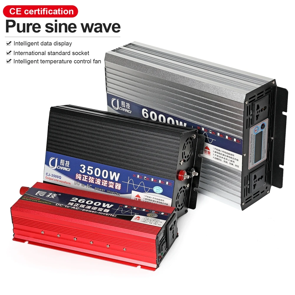 

12v24v36v pure sine wave inverter 48v60v high power converter for freight car battery car 220V 2600W 3500W 5500w 1600W60hz/50hz