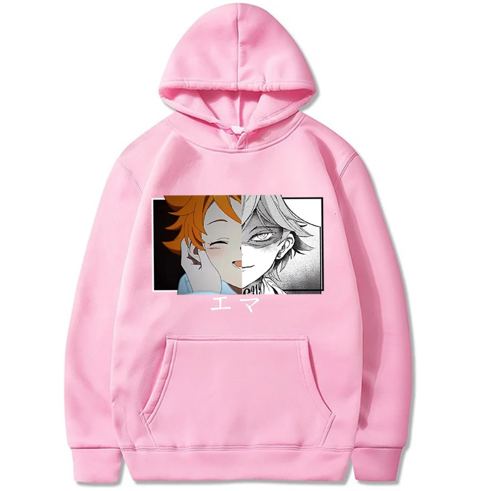 

Emma Hoodies Anime The Promised Neverland Print Sweatshirt Men Women Casual Hooded Pullovers Streetwear Sweater 2021 Hoody