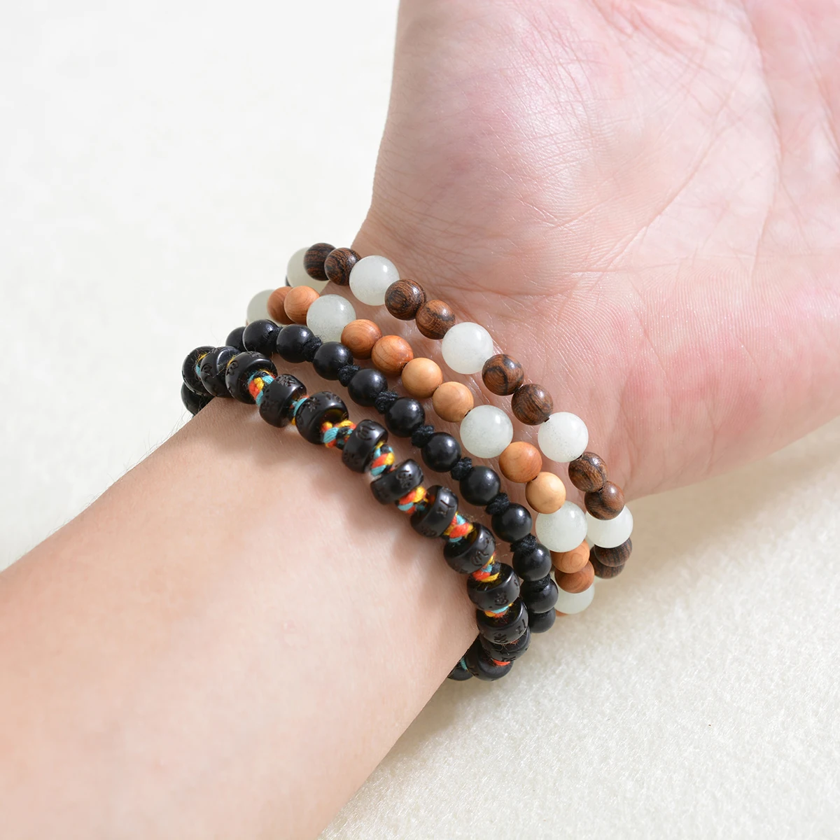 Мужские и женские светящиеся вечерние браслеты из натурального дерева для