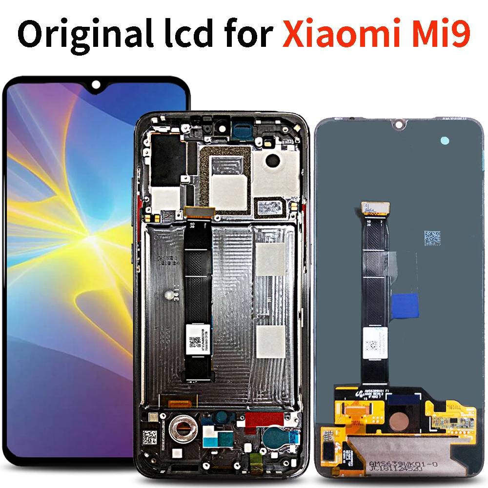 6,39 ''AMOLED ЖК-дисплей для Xiaomi mi 9 mi 9 ЖК-дисплей кодирующий преобразователь сенсорного экрана в сборе с считыванием отпечатков пальцев для Xiao mi 9