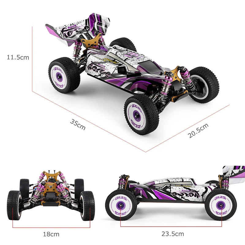 Гоночный автомобиль WLtoys 124018 124019 1/12 2 4G 60 км/ч 4WD высокоскоростной для бездорожья