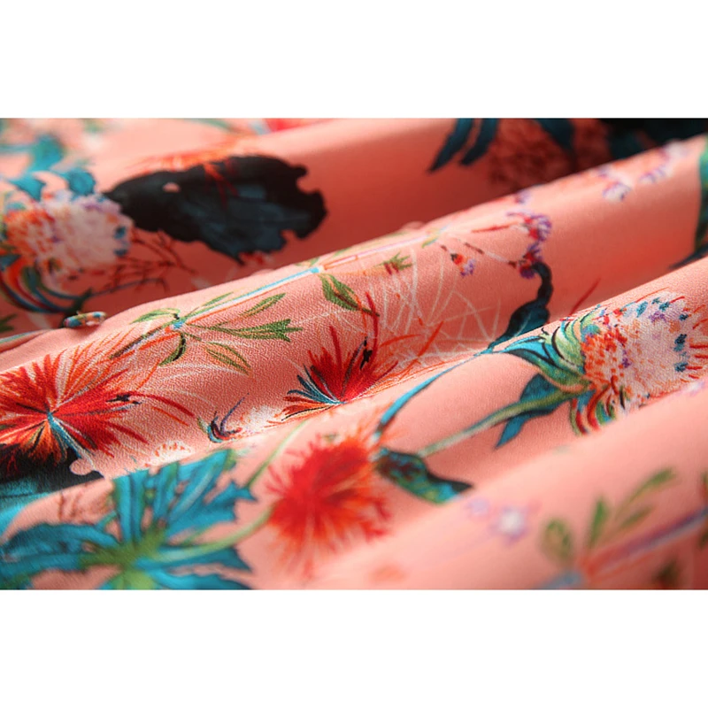 

New HIGH STREET Fashion 2021 Summer Designer Runway Dress Women's Short Sleeve Gorgeous Floral Print Dress