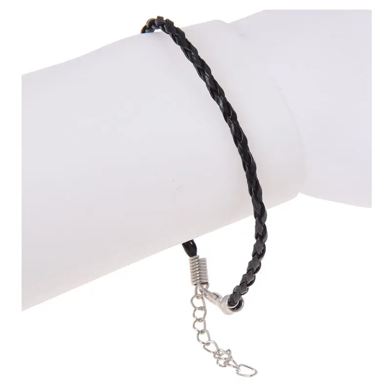 

10 X Black Leather Bracelet Cord Fits Charm Beads 0.12" HOT