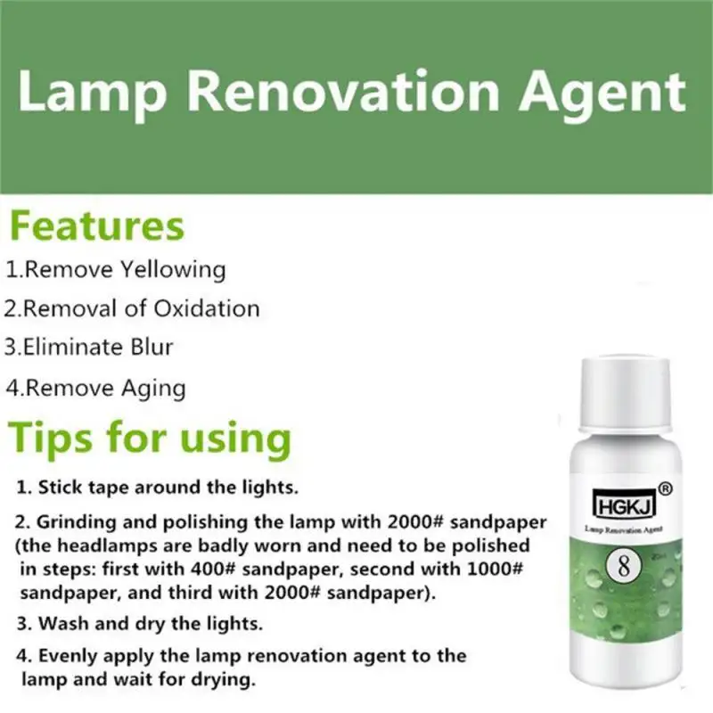 50 мл жидкость для ремонта автомобильных фар обновленная полировка защита от