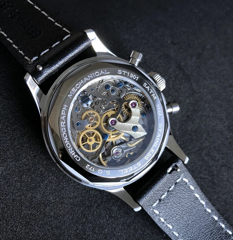 Панда Чайка движение st1901Chronograph Мужские механические наручные часы сапфир 1963