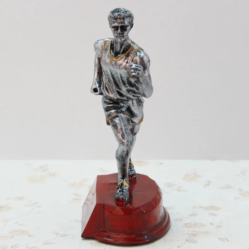 Античная серебряная скульптура украшение для дома бега спорта из смолы трофей