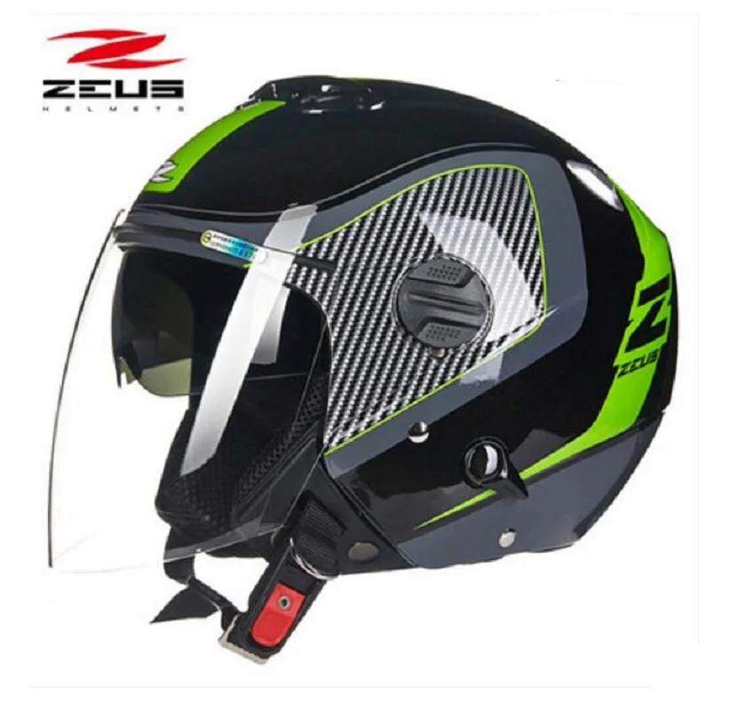 2019 Новинка ZEUS двойные линзы мотоциклетный шлем ZS-202FB ABS Половина лица 3/4 защитные