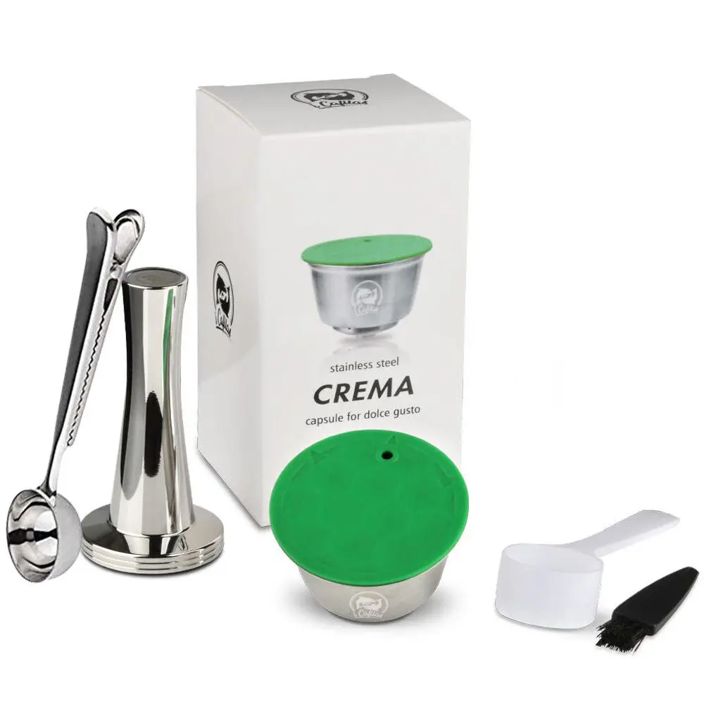 1cap tamper spoon Кофе фильтр-чашка капельница из нержавеющей стали многоразовый кофе капсула Pod Dolci Gusto трамбовка - Цвет: 1cap tamper spoon
