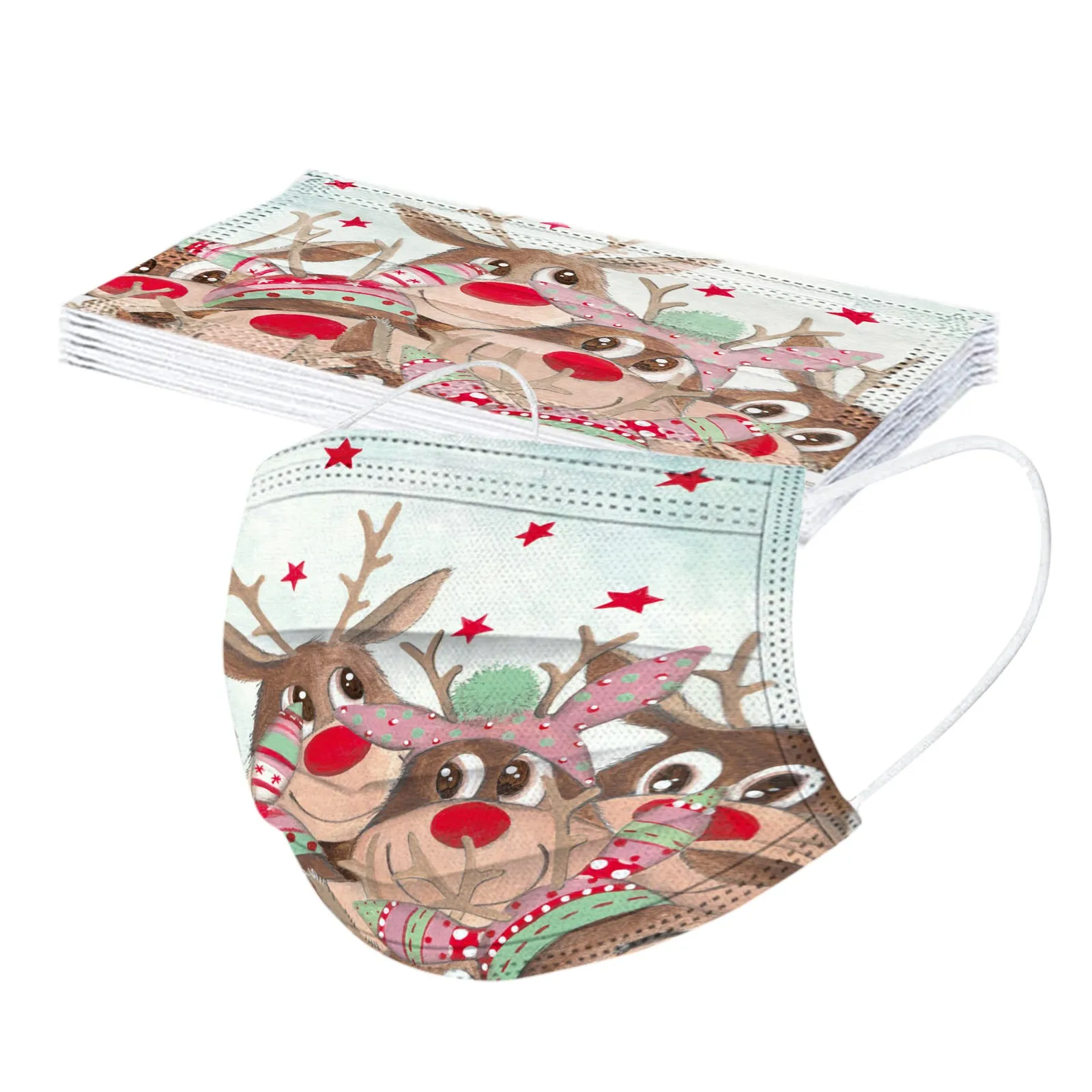 

50PC 2021 New Year Adult's mask Disposable for Protection Face Mask Breathable 3-Layer Face Masks