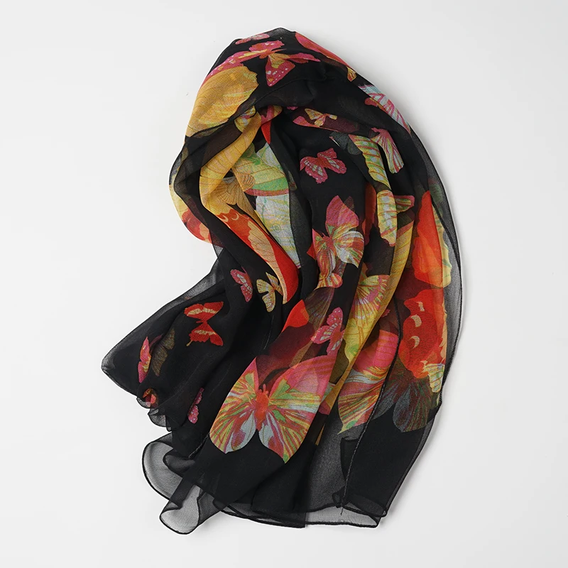 

По выгодной цене! Женский 100% чистый Шелковый жоржет шелковый длинный большой шарф платок 168x55 см 66 "x 21,6" TT032