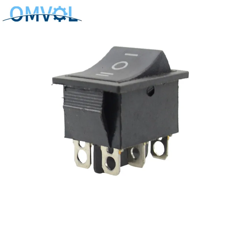 1 шт. 6 Pin DPDT ВКЛ-ВЫКЛ-ВКЛ 3 положения мгновенный лодка кулисный переключатель водонепроницаемый чехол - Цвет: KCD4 fixed locking