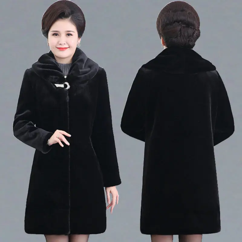 Женская Повседневная шуба из искусственного меха норки Кардиган среднего