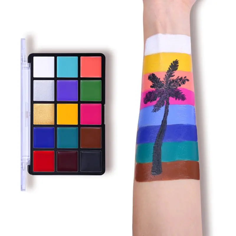 

15 Colors Face Body Painting Tattoo Non Toxic Safe Oil Paint Halloween Party Fancy Dress Beauty Makeup Tool