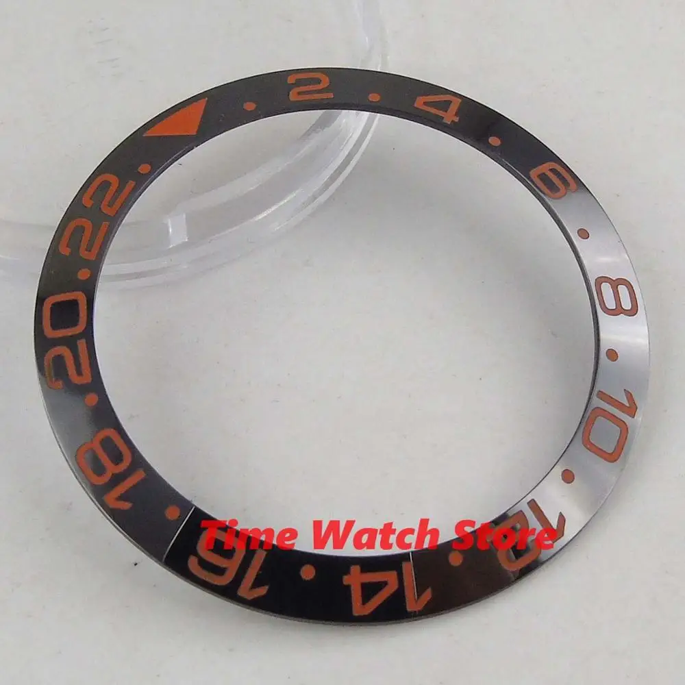 Твердый 38 мм черный керамический Безель красных следов ободок вставкой для 40