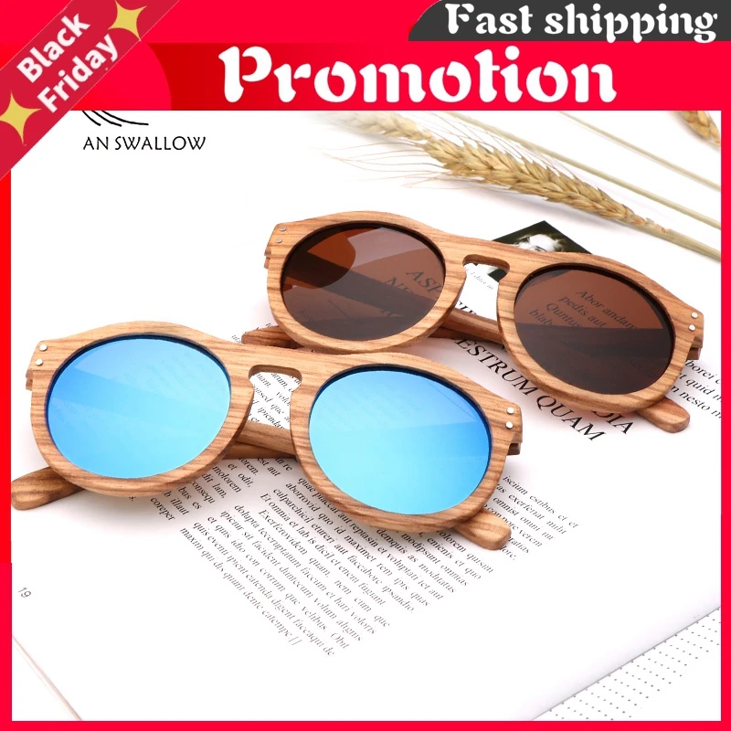 Новая Зебра деревянная Ретро Стиль солнцезащитные очки Для мужчин и женщин