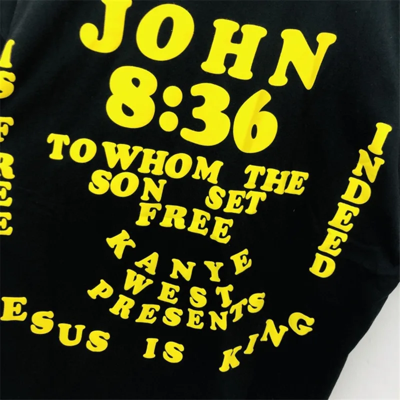 

West New Kanye Presents T-shirt JESUS IS KING T-shirts Best Quality Kanye West Tee Blue White Round