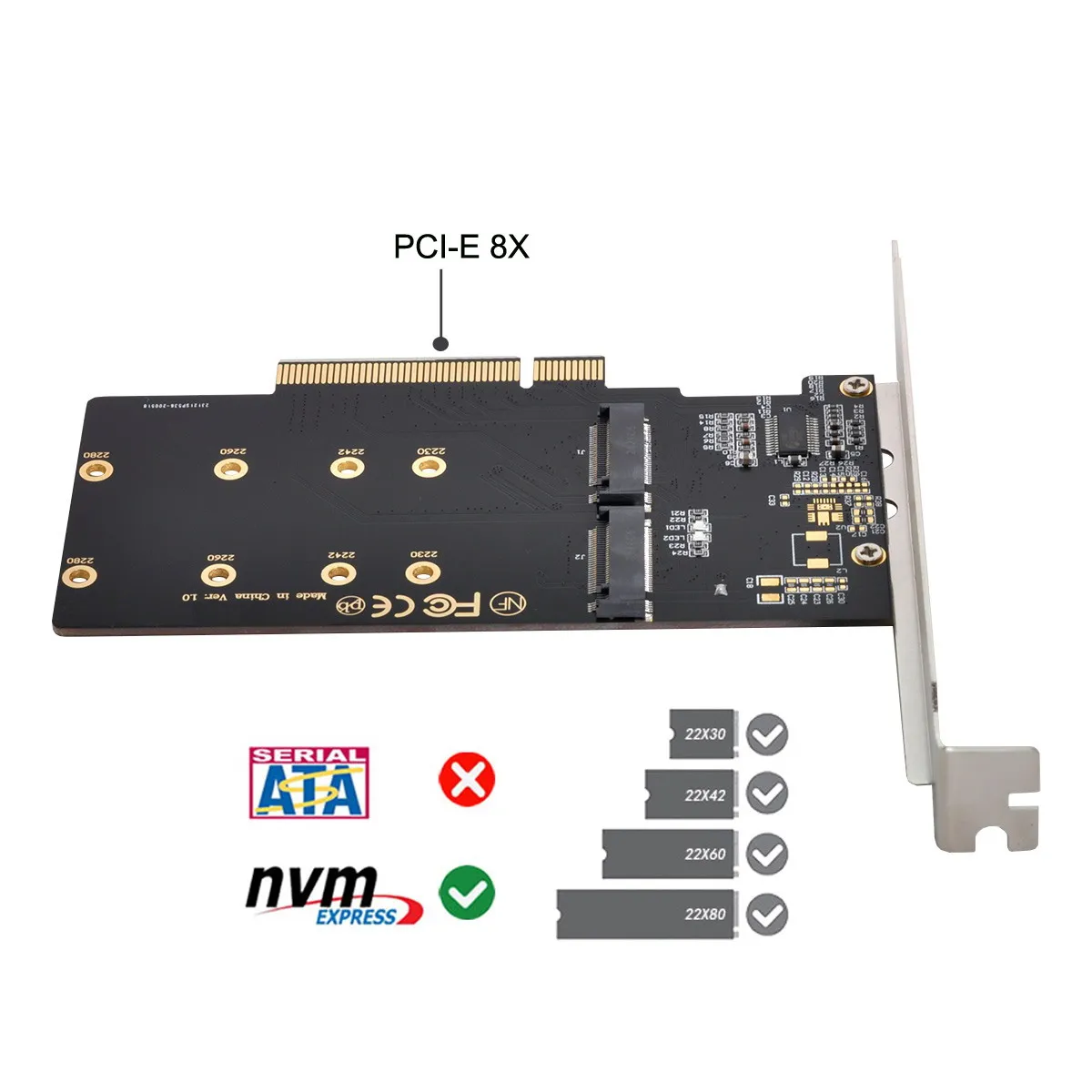 

CY Zihan Dual 2X NVME M.2 AHCI к PCIE Express 3,0 Gen3 X8 X16 Raid Card VROC Raid0 Hyper Adapter