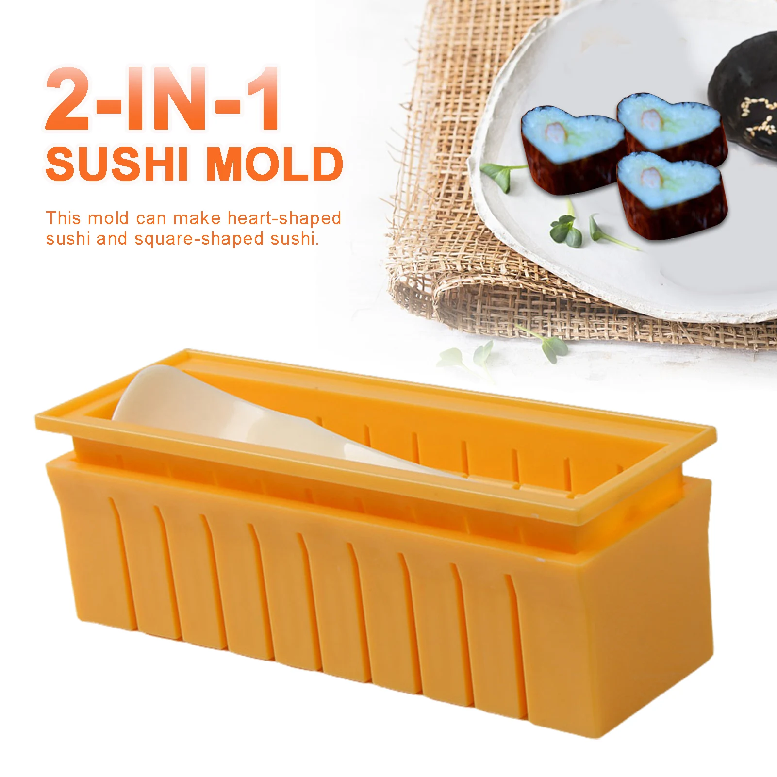 

Thickened And Lengthened Heart Sushi Machine Sushi Mold Cooking Tool Set Seaweed Rice Ball Sushi Machine