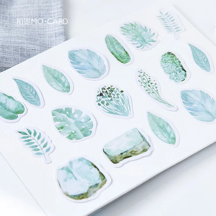 

45pcs/pack Green Peppermint Decorative Stickers Scrapbooking Stick Label Diary Journal Stickers Stationery Album Stickers