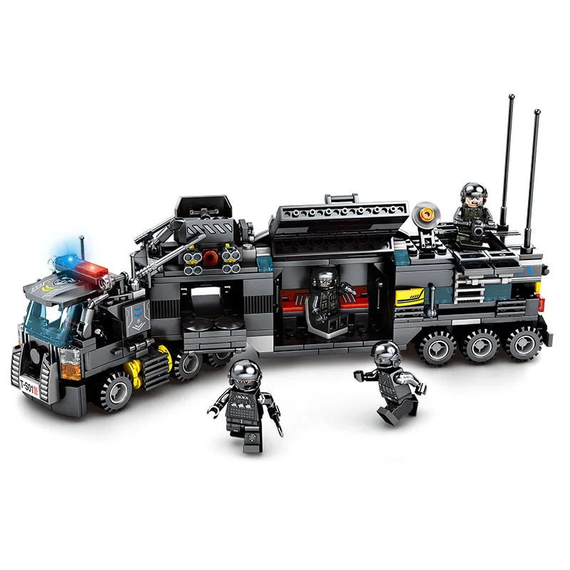 700 + шт городской полицейский участок строительные блоки для спецназ команда