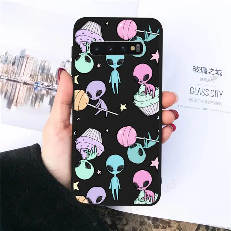 

Aesthetics Cute Cartoon Alien Phone Case For Samsung galaxy S 7 8 9 10 20 edge A 6 10 20 30 50 51 70 note 10 plus