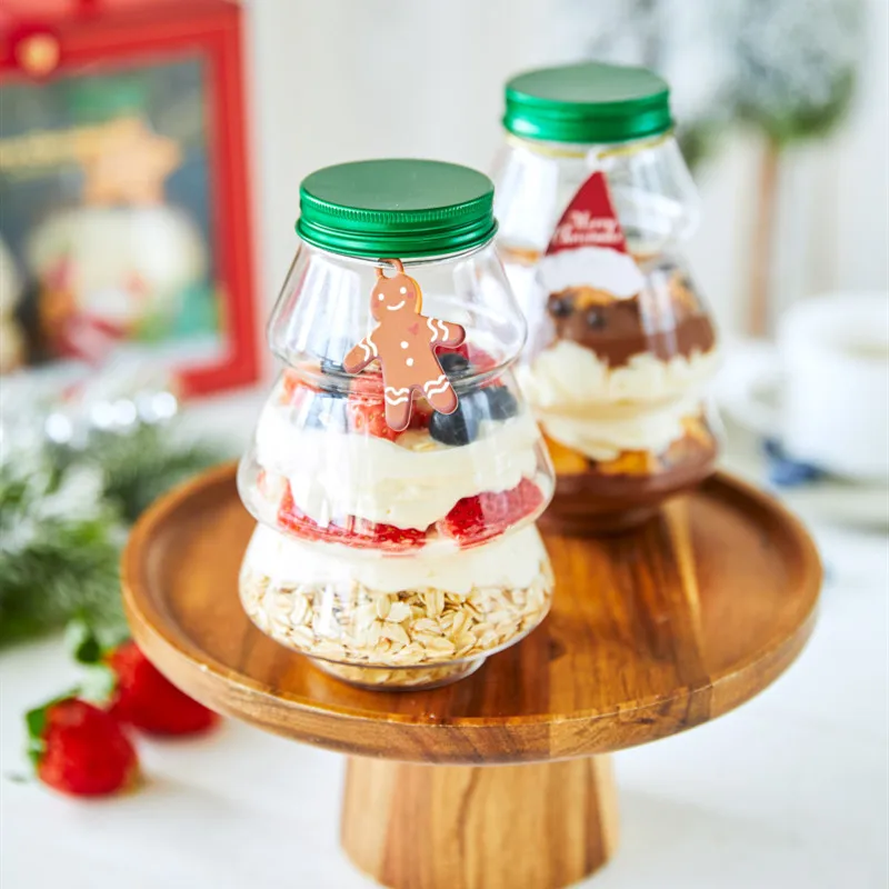 LBSISI Life 5 штук Рождественские подарочные коробки с прозрачными баночками для сладостей, шоколада и закусок на ручках для упаковки подарков на Рождество и Новый год. Подарочные принадлежности для вечеринок и декорации.