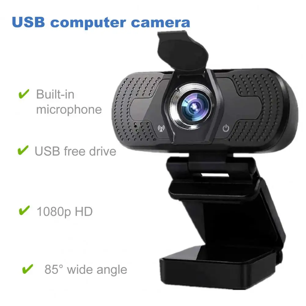 

HD 1080P High Compatibility Drive-free Computer Web Camera with Dual Microphone Plastic Camera webcam Computer Accessories