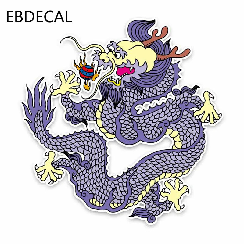 Ebdeckle Фиолетовый китайский дракон машина бампер окно настенные переводные