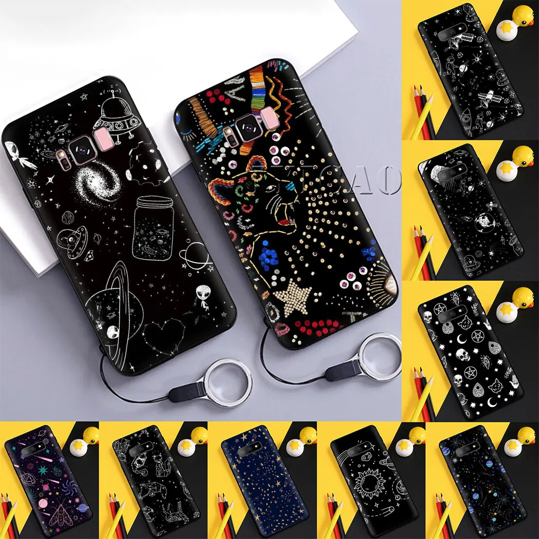 Черный и белый звездное небо мягкий чехол для samsung A70s M10 20 30|Чехлы-накладки| |