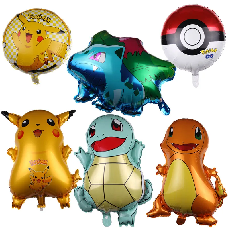 

Pokemon Balloon party Pikachu Holiday decoration Pocket Elf Aluminum Balloon Pikachu Charmander Squirtle Bulbasaur Balloon Gift