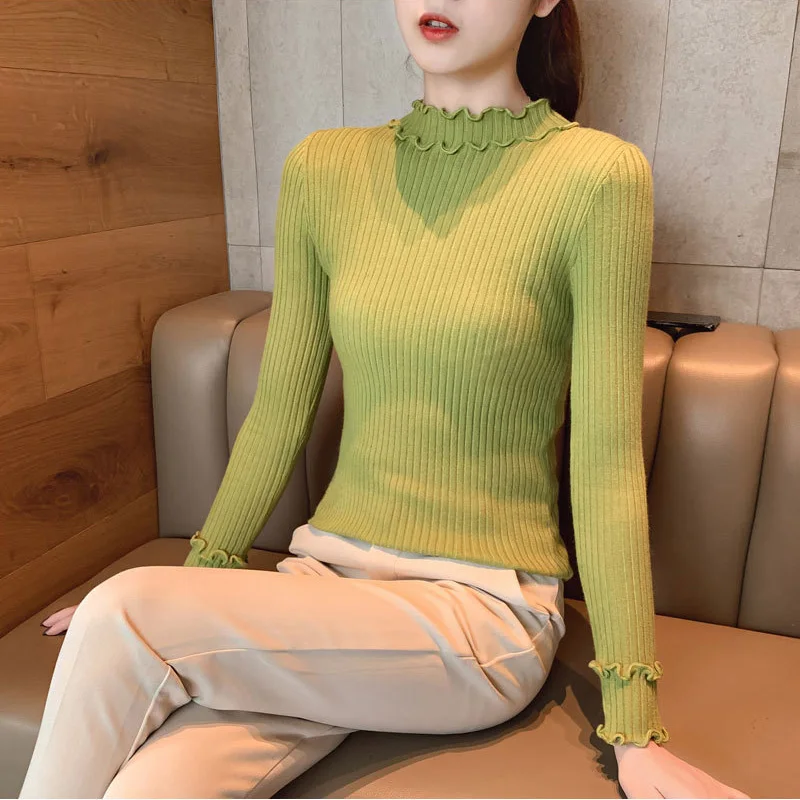 Winter Solid Ladies Sweater And Pullovers CasualO-Neck Knitted Sueter Mujer Tops Women Long Sleeve Sweet Korean Jump | Женская одежда