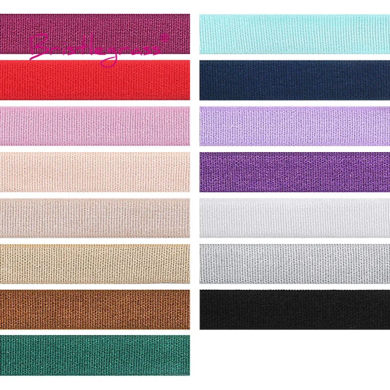 

BRISTLEGRASS 2 5 10 Yard 3/8" 10mm Nylon Bra Strap Elastic Plush Spandex Band Shoulder Tape Underwear Lingerie Dress Sewing Trim