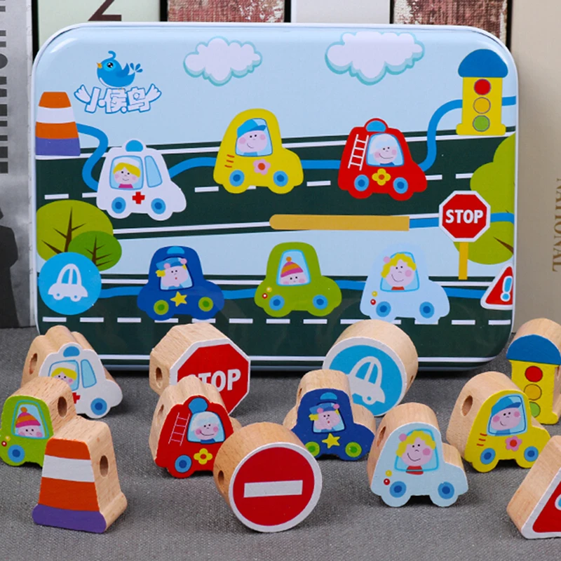 Деревянные игрушки детские DIY Мультяшные фрукты животные нарезные деревянные