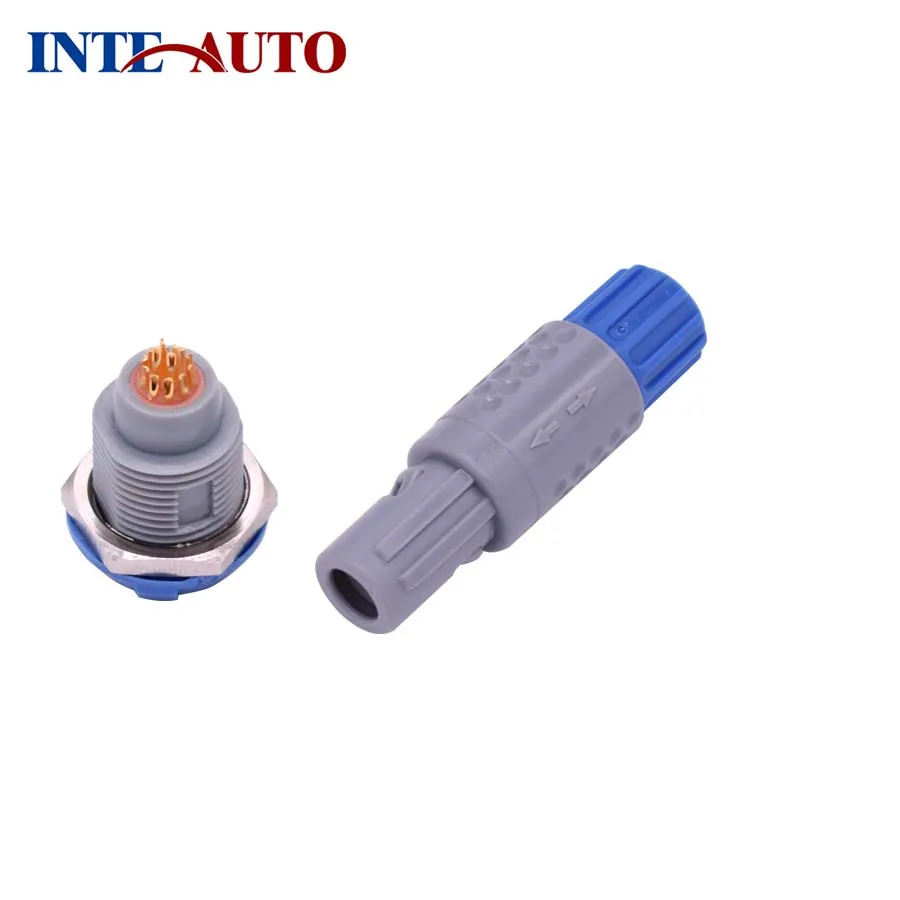 

1P 14-контактный медицинский пластмассовый разъем, цилиндрическая пробка, фиксированная розетка, самозащелкивающиеся контакты для пайки с д...