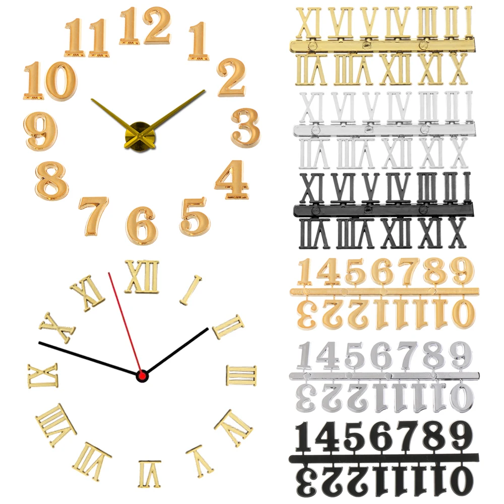 

1 Set DIY Restore Digital Replacement Gadget Roman Numerals Quartz Clock Parts Arabic Number Clock Numerals Accessories