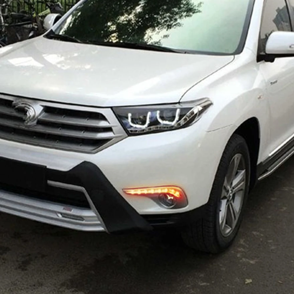 Автомобильные мигающие DRL для Toyota Highlander 2012 2013 2014 дневные ходовые огни