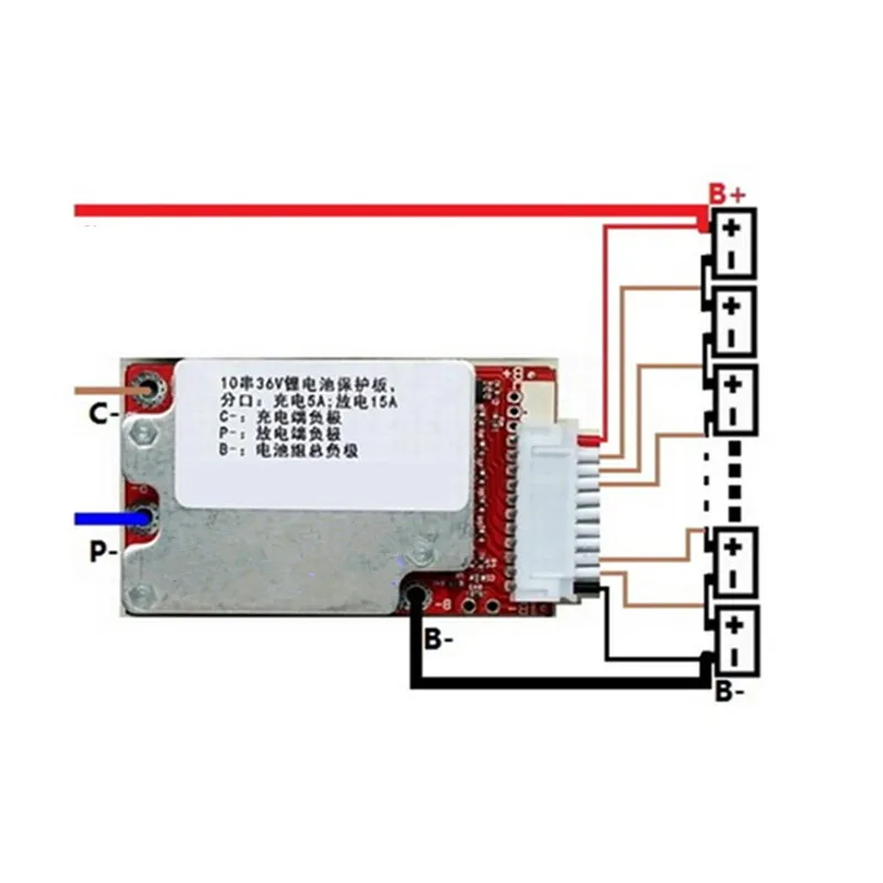 

10S 15A самокат BMS 36V тройная защита литиевой батареи