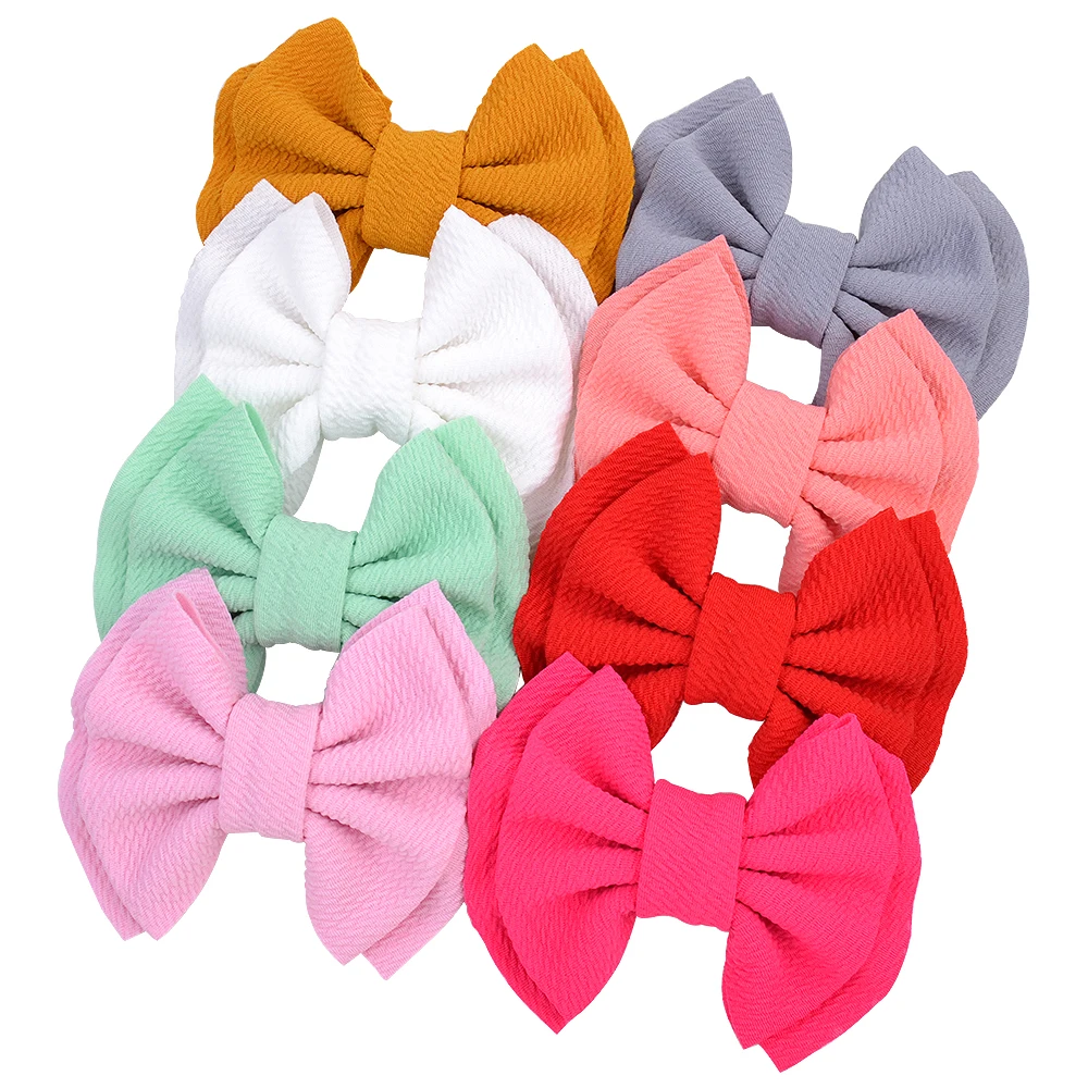 8 шт./лот однотонные двухслойные Детские банты для волос с зажимом девочек бутик