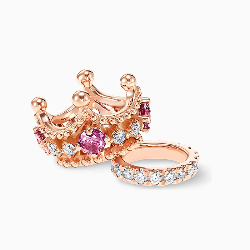 

2021 Fashion Jewelry SWA New QUEEN OF CHARM Necklace Rose Gold Lucky Crown Crystal Women Jewelry Romantic Gift