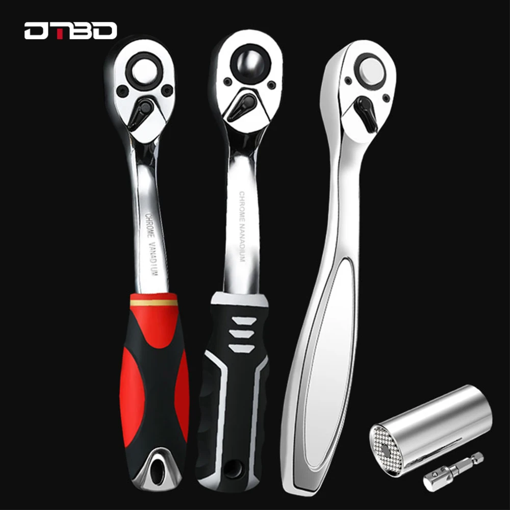 DTBD 1/4 &quot3/8&quot 1/2 &quotCR-V Сталь крутящий момент ключ с храповым механизмом 45/72 зубы