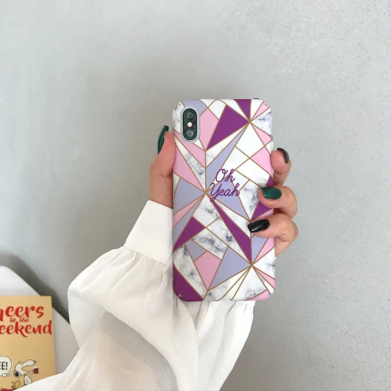 Японский ретро чехол для телефона с геометрическим мраморным рисунком iphone 8 7 6s plus