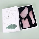 Бусы из розового кварца в гуашь скребок гуа-Ша массаж природного камня нефрита Гуаша набор инструментов нефритовый массажер гуашь выскабливание доска гуаша